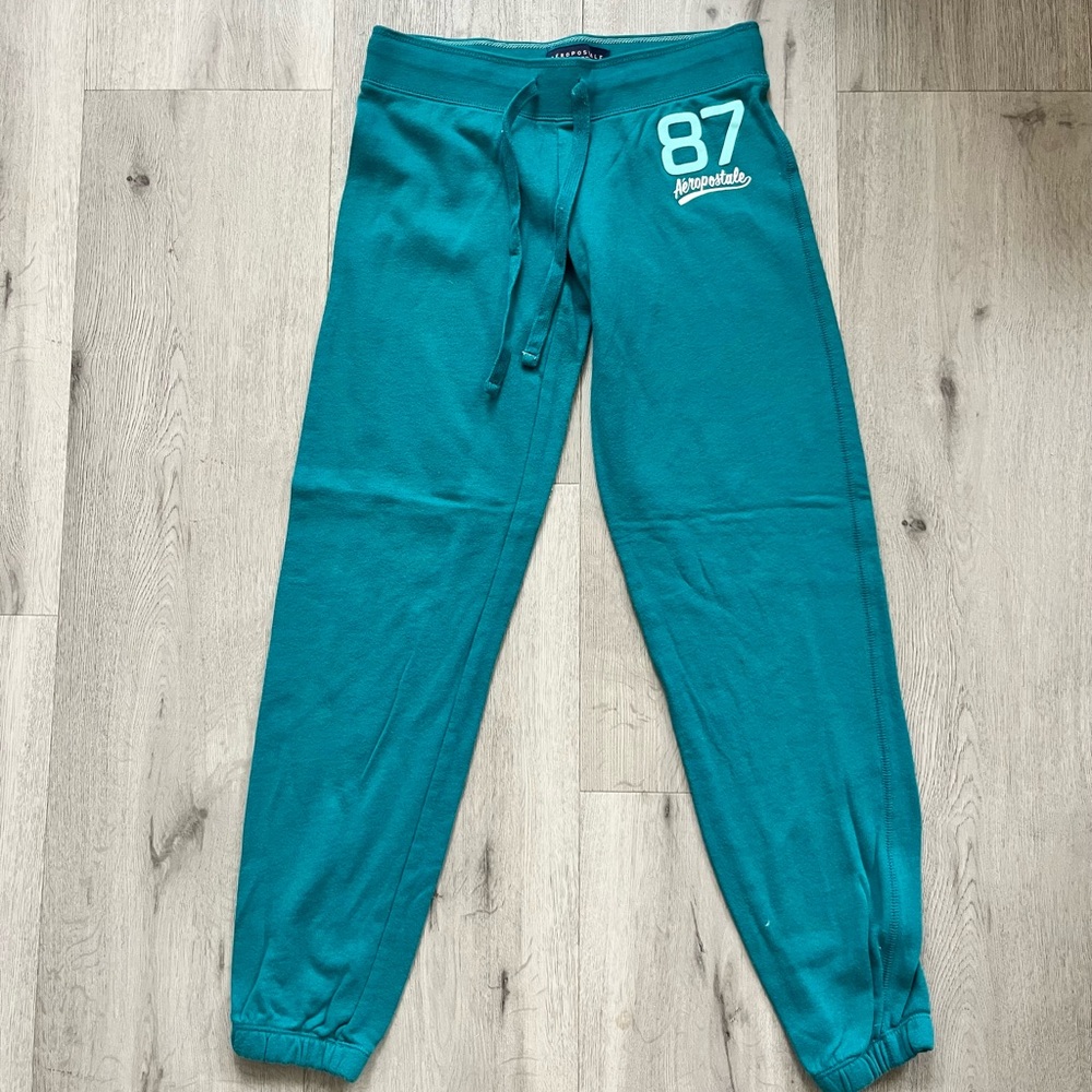 Aeropostale Teal Joggers with Logo